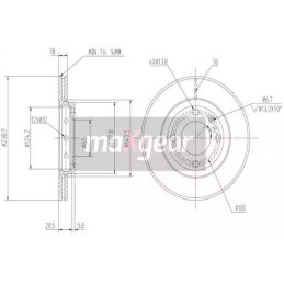 Stabdžių diskas  MAXGEAR 19-0763