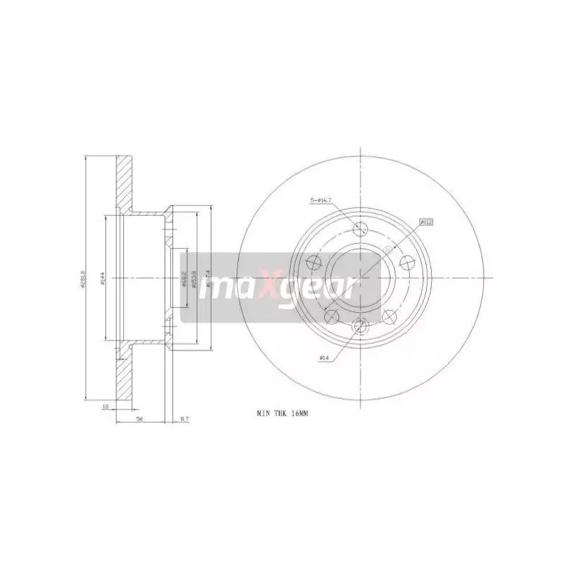 Stabdžių diskas  MAXGEAR 19-0784