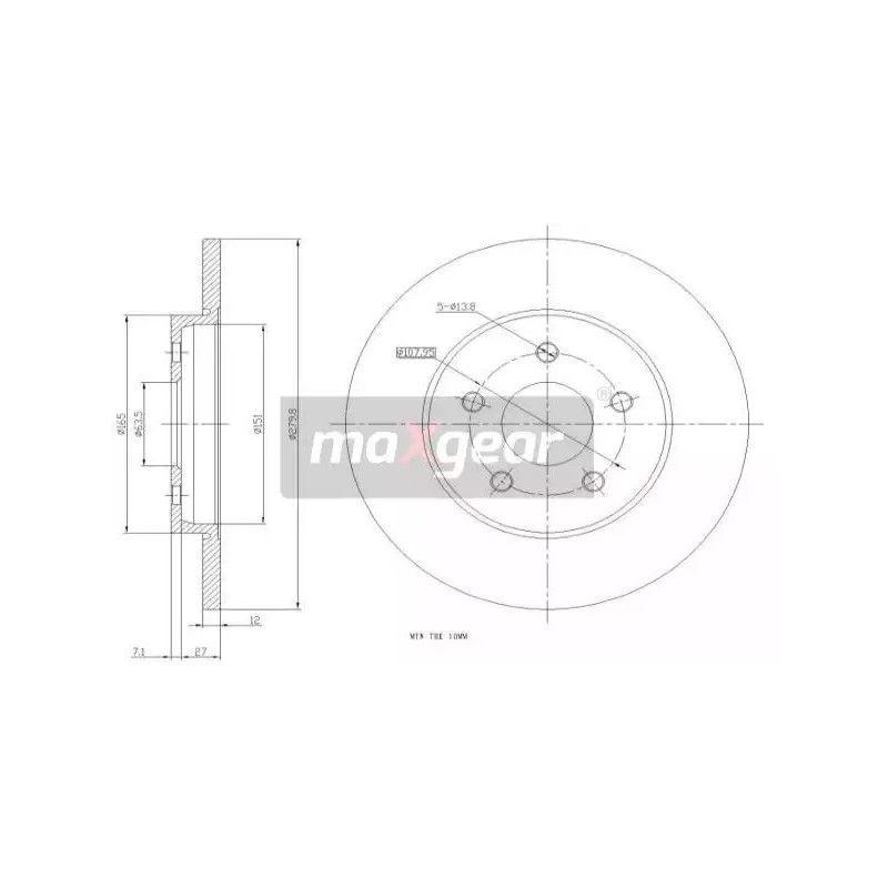 Stabdžių diskas  MAXGEAR 19-0816