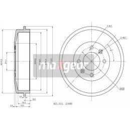 Stabdžių būgnas  MAXGEAR 19-0836