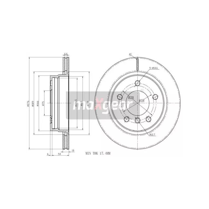 Stabdžių diskas  MAXGEAR 19-0846