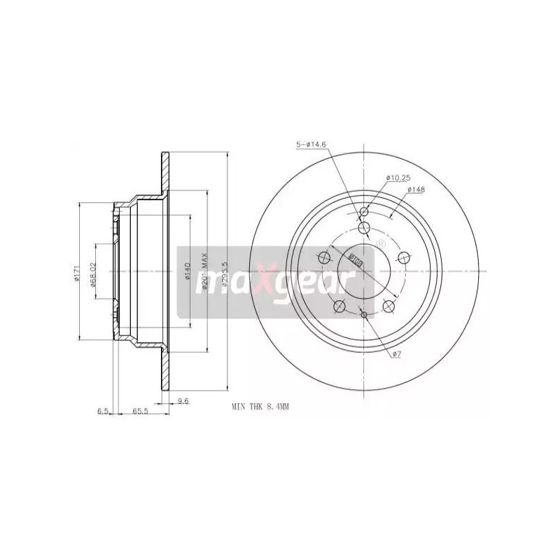 Stabdžių diskas  MAXGEAR 19-0975