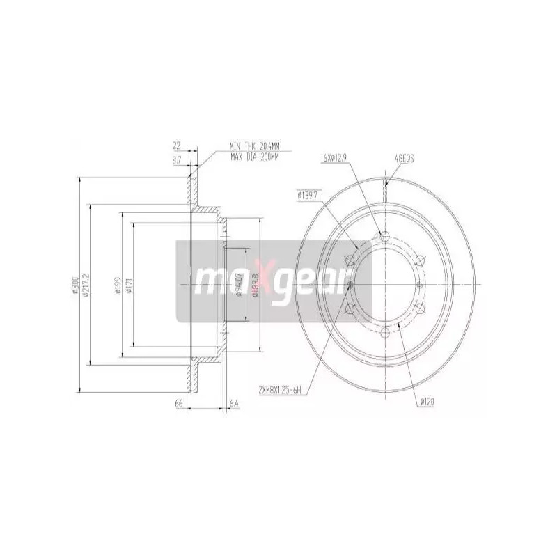 Stabdžių diskas  MAXGEAR 19-0949