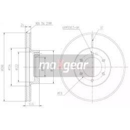 Stabdžių diskas  MAXGEAR 19-1005