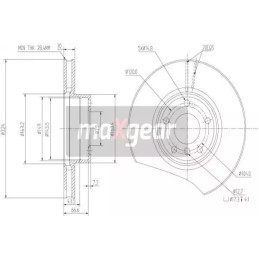 Stabdžių diskas  MAXGEAR 19-1043