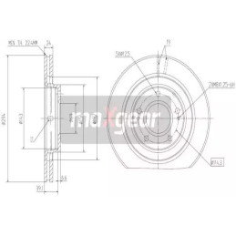 Stabdžių diskas  MAXGEAR 19-1057