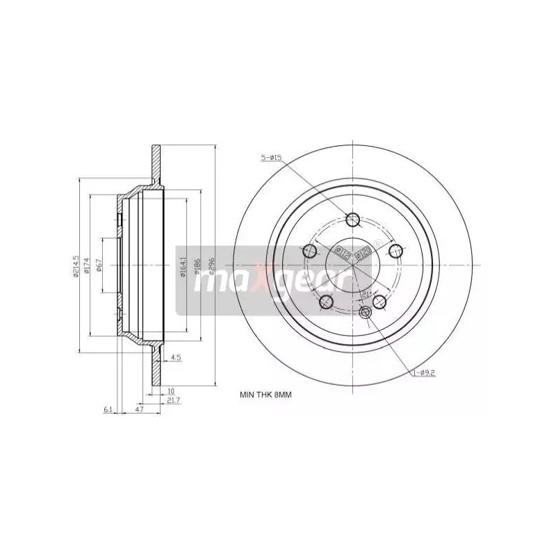 Stabdžių diskas  MAXGEAR 19-1056