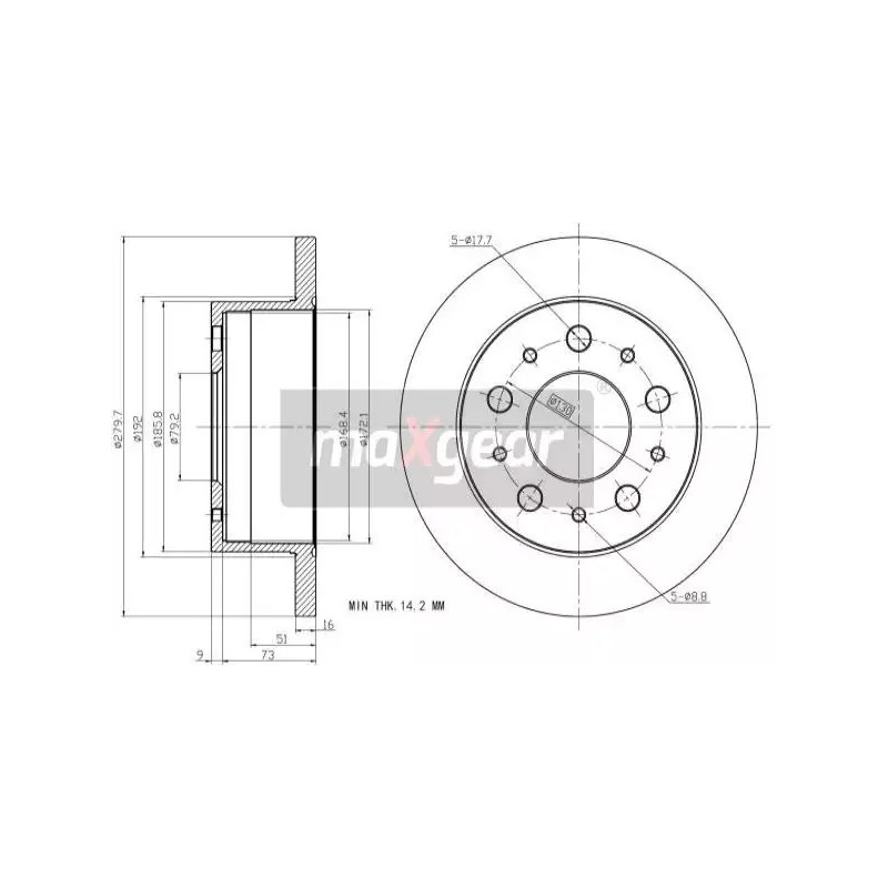 Stabdžių diskas  MAXGEAR 19-1066