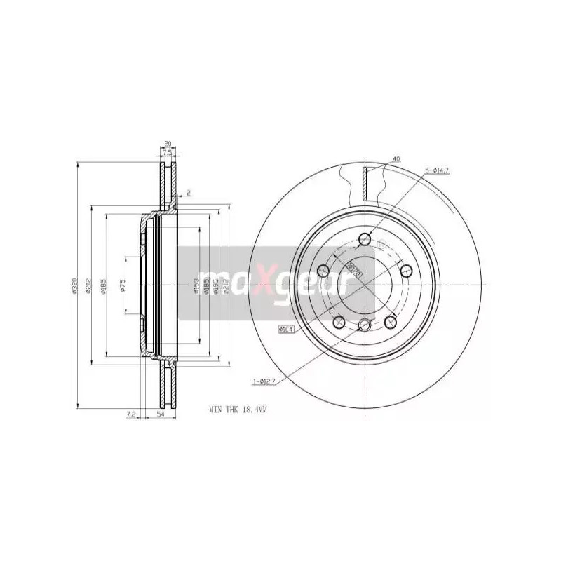 Stabdžių diskas  MAXGEAR 19-1311