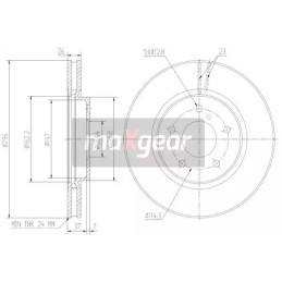 Stabdžių diskas  MAXGEAR 19-1816