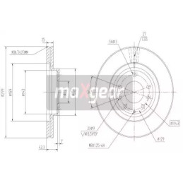 Stabdžių diskas  MAXGEAR 19-1859