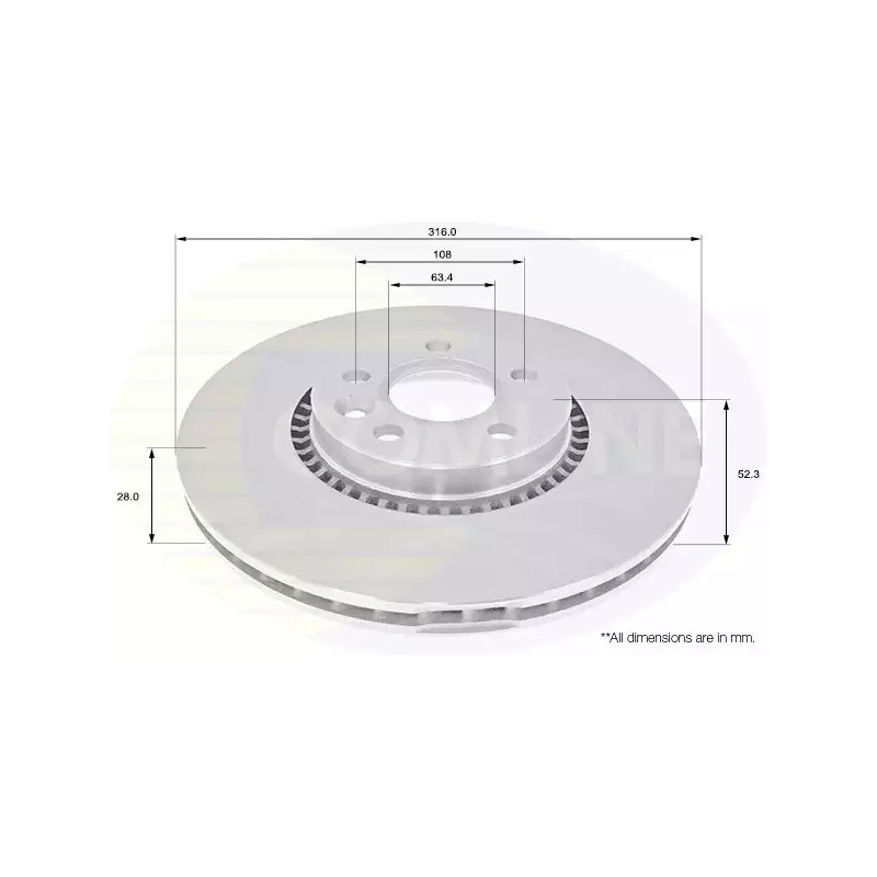 Stabdžių diskas  COMLINE ADC1251V