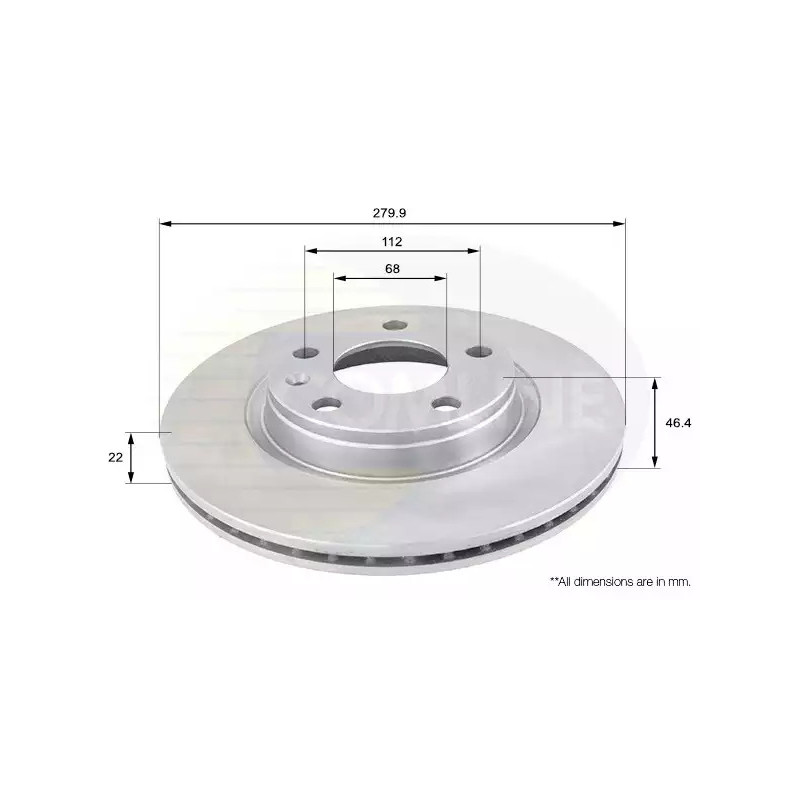 Stabdžių diskas  COMLINE ADC1412V