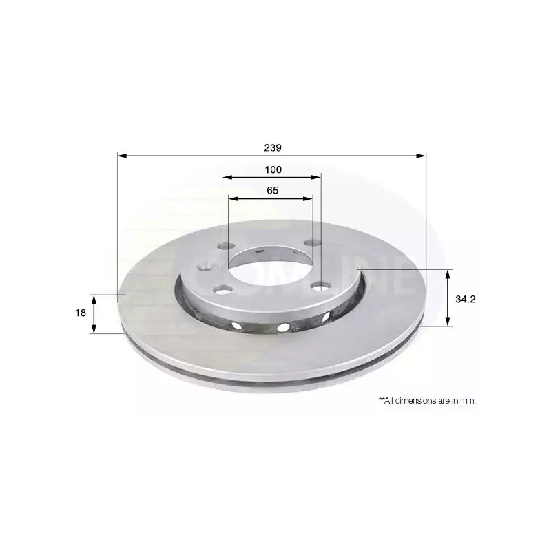 Stabdžių diskas  COMLINE ADC1413V