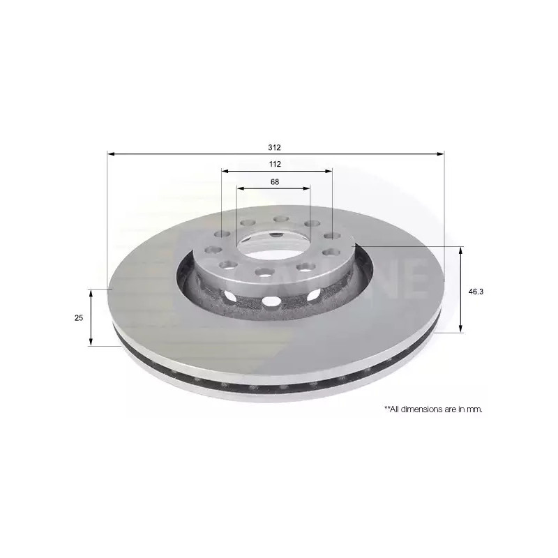 Stabdžių diskas  COMLINE ADC1431V