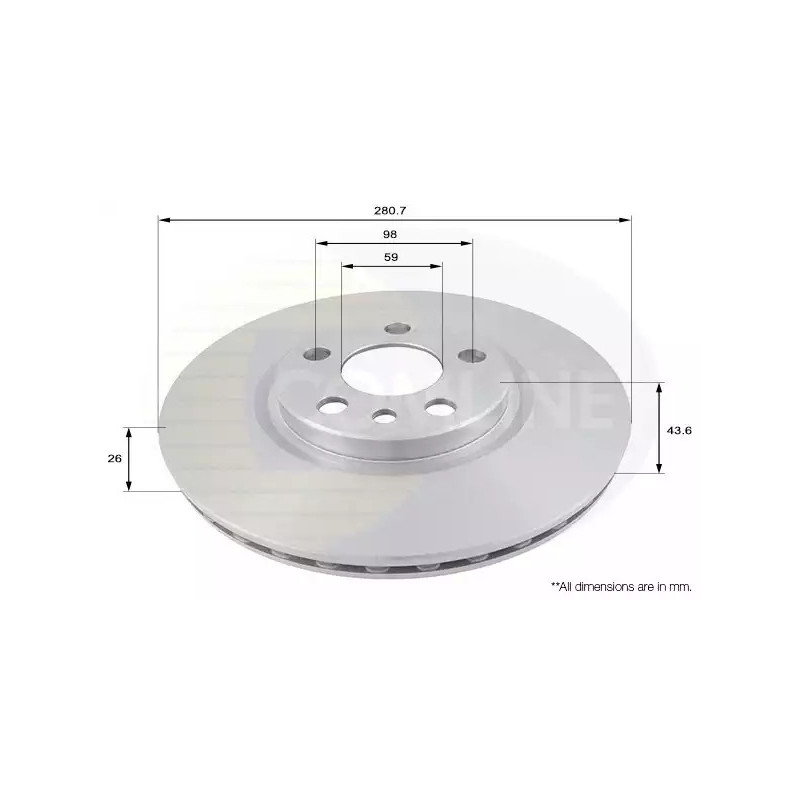 Stabdžių diskas  COMLINE ADC1522V