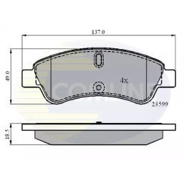 Diskinių stabdžių trinkelių rinkinys  COMLINE CBP01033