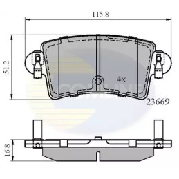 Diskinių stabdžių trinkelių rinkinys  COMLINE CBP01036