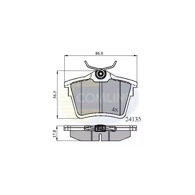 Diskinių stabdžių trinkelių rinkinys  COMLINE CBP01252