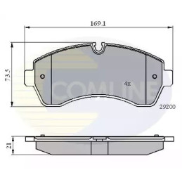 Diskinių stabdžių trinkelių rinkinys  COMLINE CBP01569