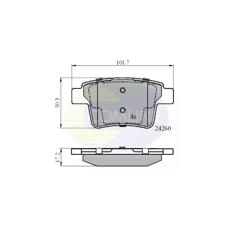 Diskinių stabdžių trinkelių rinkinys  COMLINE CBP01557