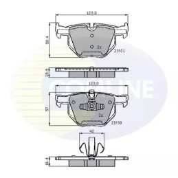 Diskinių stabdžių trinkelių rinkinys  COMLINE CBP01671