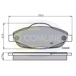 Diskinių stabdžių trinkelių rinkinys  COMLINE CBP01765