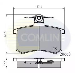 Diskinių stabdžių trinkelių rinkinys  COMLINE CBP0558