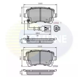 Diskinių stabdžių trinkelių rinkinys  COMLINE CBP11313