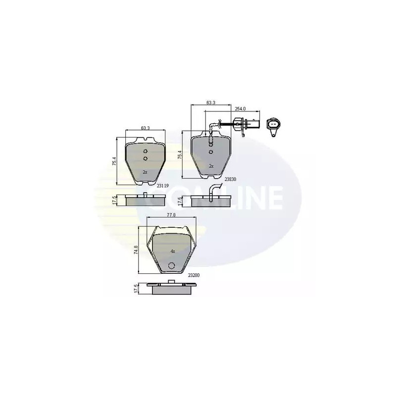 Diskinių stabdžių trinkelių rinkinys  COMLINE CBP11771