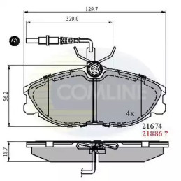 Diskinių stabdžių trinkelių rinkinys  COMLINE CBP1340