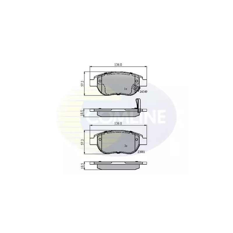 Diskinių stabdžių trinkelių rinkinys  COMLINE CBP31038