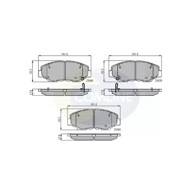 Diskinių stabdžių trinkelių rinkinys  COMLINE CBP31194