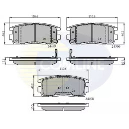 Diskinių stabdžių trinkelių rinkinys  COMLINE CBP31580