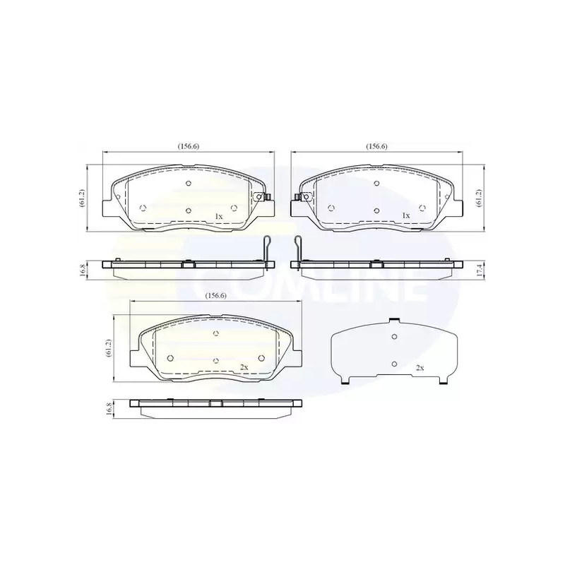 Diskinių stabdžių trinkelių rinkinys  COMLINE CBP31676
