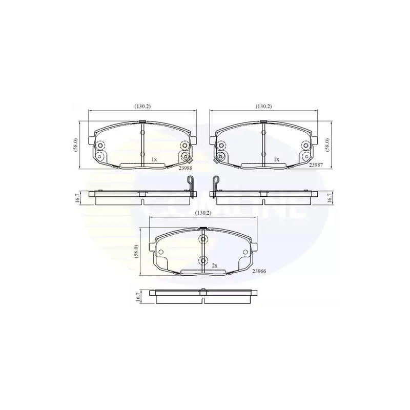 Diskinių stabdžių trinkelių rinkinys  COMLINE CBP31798