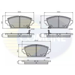 Diskinių stabdžių trinkelių rinkinys  COMLINE CBP3802