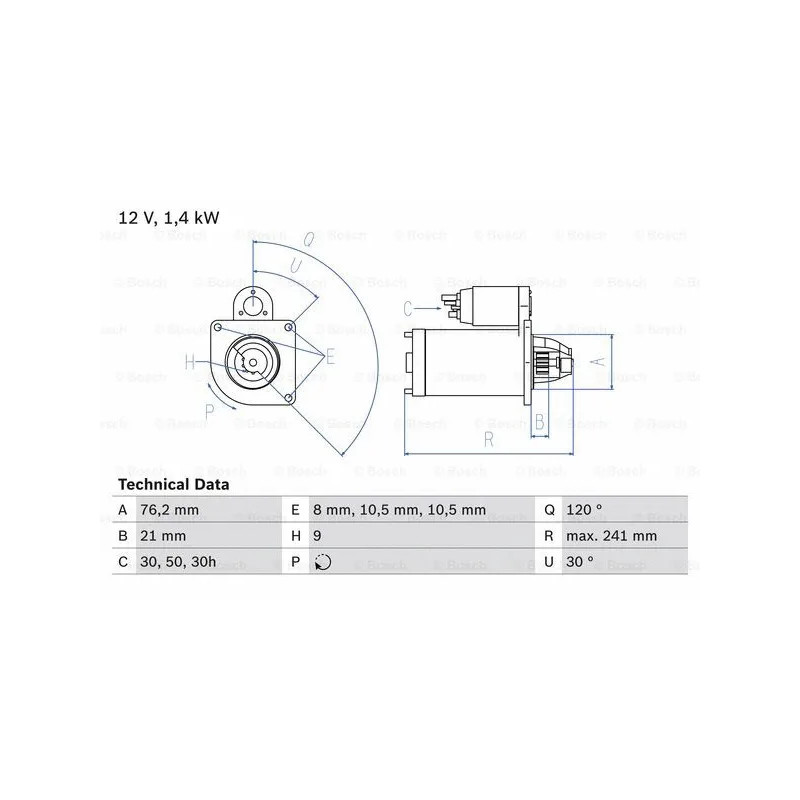 Starteris  BOSCH 0 986 014 900