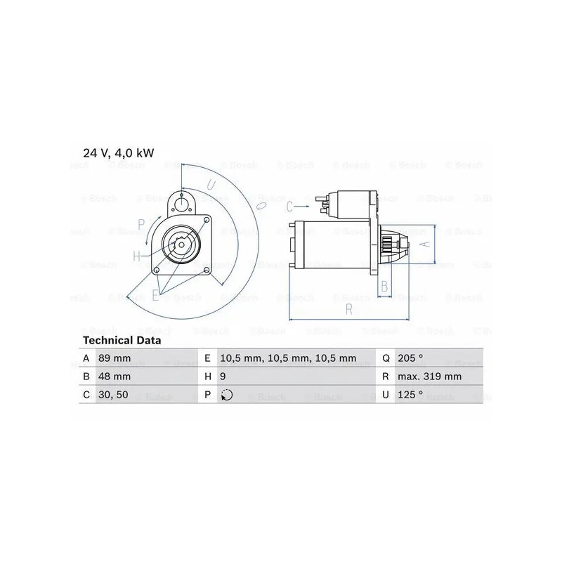 Starteris  BOSCH 0 986 017 240