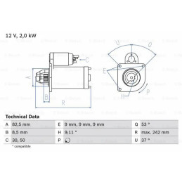 Starteris  BOSCH 0 986 018 450