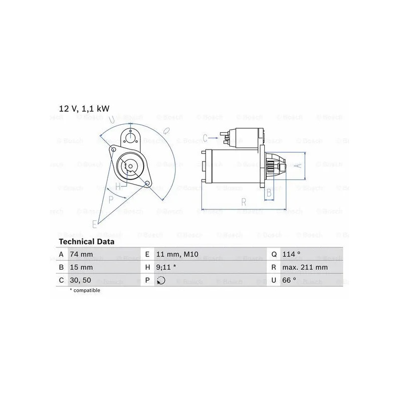 Starteris  BOSCH 0 986 018 480