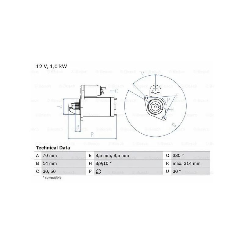 Starteris  BOSCH 0 986 018 570