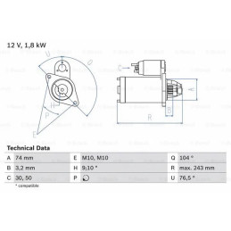 Starteris  BOSCH 0 986 018 680