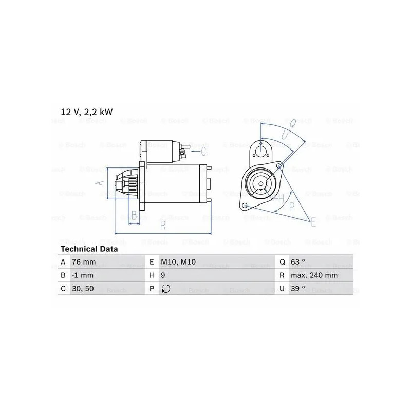 Starteris  BOSCH 0 986 018 910