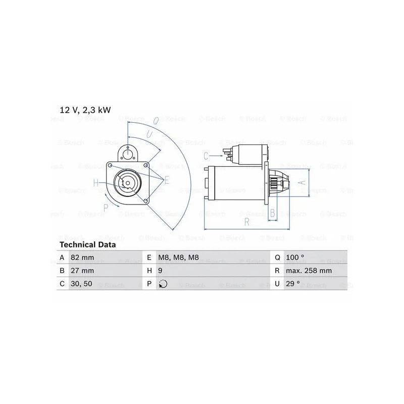 Starteris  BOSCH 0 986 018 950