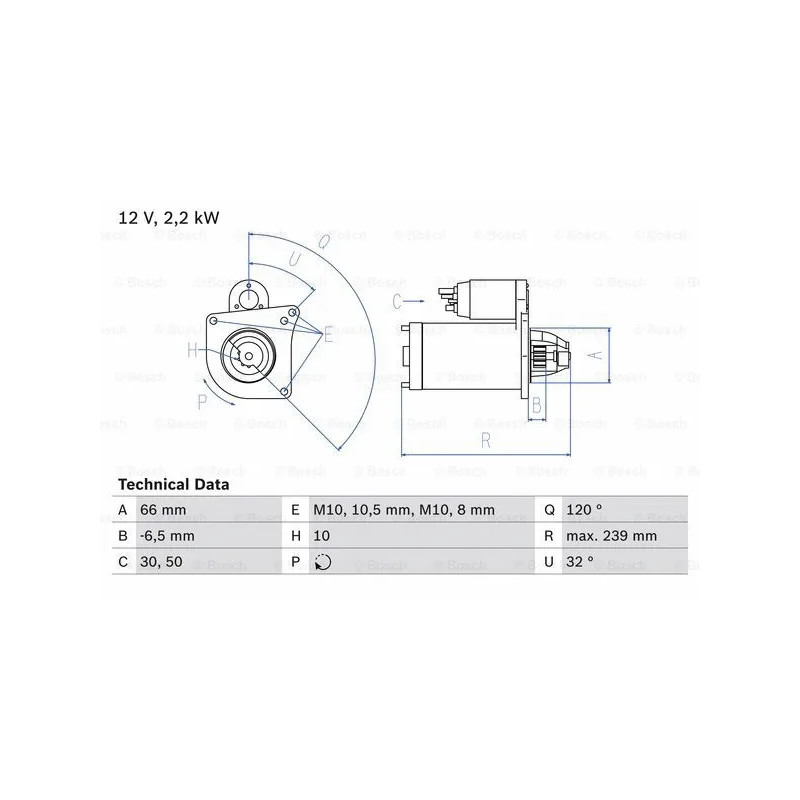 Starteris  BOSCH 0 986 020 141