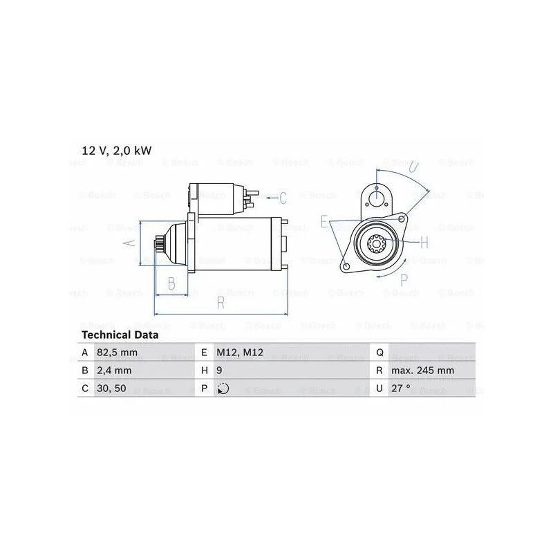 Starteris  BOSCH 0 986 021 220