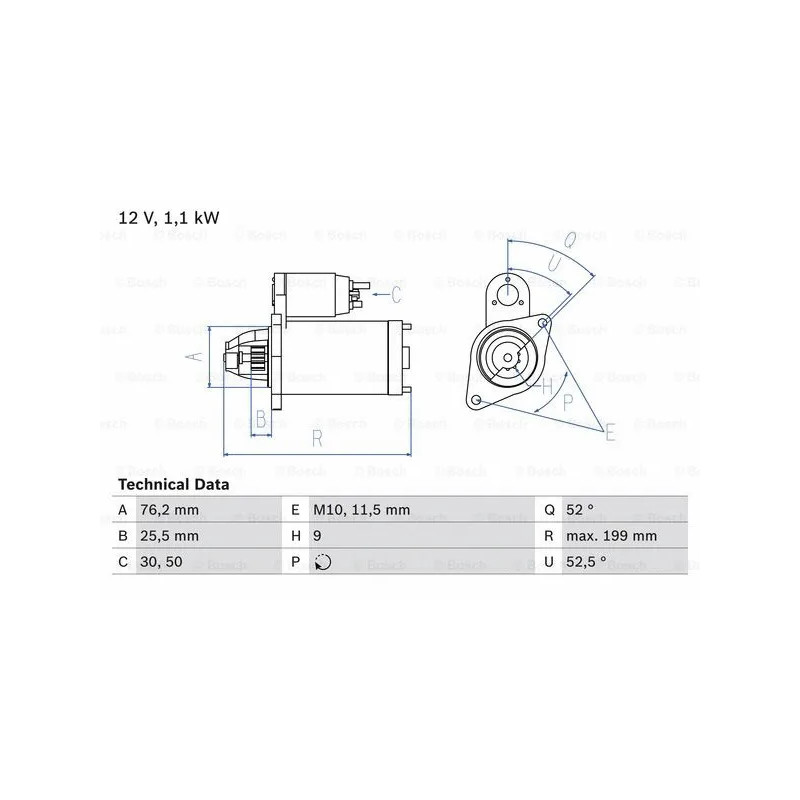 Starteris  BOSCH 0 986 021 500