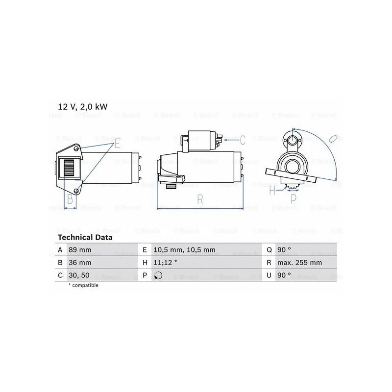Starteris  BOSCH 0 986 021 810