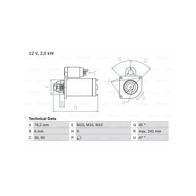 Starteris  BOSCH 0 986 021 820